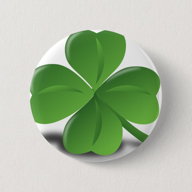 FOUR LEAF CLOVER 2 INCH ROUND BUTTON (Front)