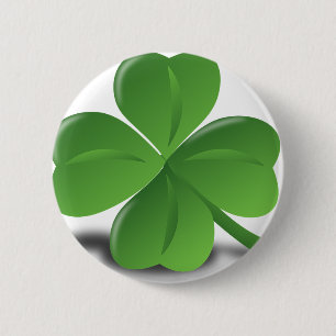 FOUR LEAF CLOVER 2 INCH ROUND BUTTON