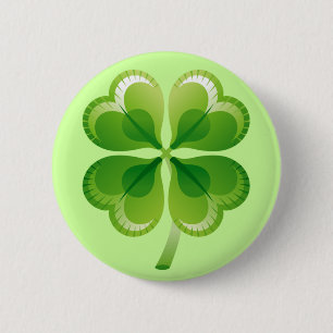 FOUR LEAF CLOVER 2 INCH ROUND BUTTON