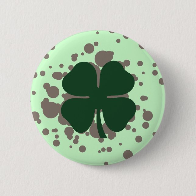 four leaf clover : bubbles : 2 inch round button (Front)