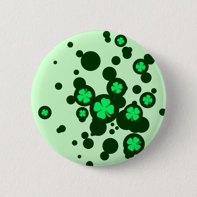 four leaf clover : bubbles : 2 inch round button (Front)