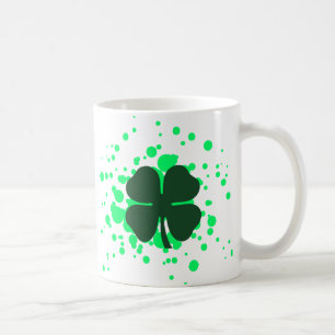 four leaf clover bubbles coffee mug