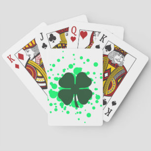 four leaf clover bubbles playing cards