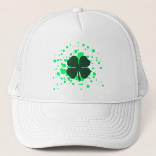 four leaf clover : bubbles : trucker hat