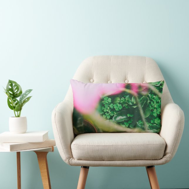 Four Leaf Clover Charm Lumbar Pillow (Chair)