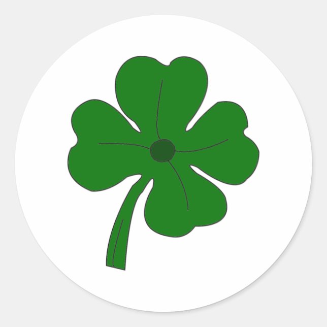 Four Leaf Clover Classic Round Sticker (Front)