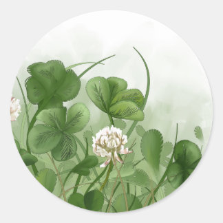 Four Leaf Clover Classic Round Sticker