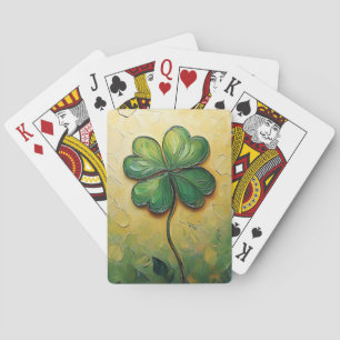 Four Leaf Clover Digital Oil Painting Playing Cards