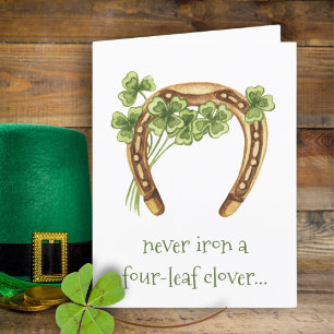 Four Leaf Clover Funny Irish St Patricks Day Card