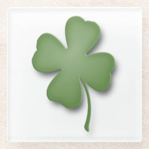 Four Leaf Clover Glass Coaster