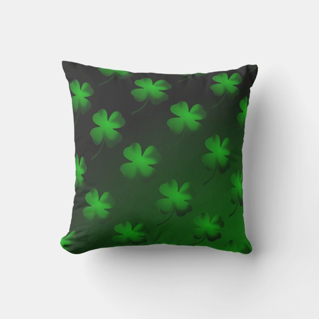 Four Leaf Clover Gradient Outdoor Pillow (Front)