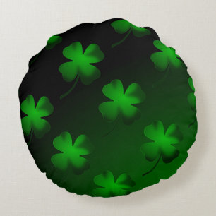 Four Leaf Clover Gradient Round Pillow
