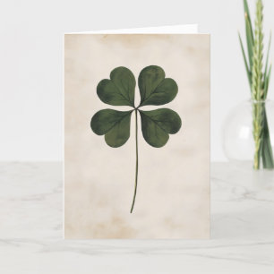 Four-Leaf Clover Green Luck Holiday Card