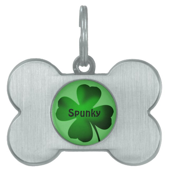 Four Leaf Clover Green Pet 2 ID Tag (Front)