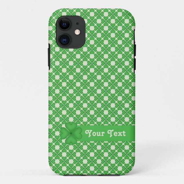Four leaf Clover Hearts pattern Customizable Case-Mate iPhone Case (Back)