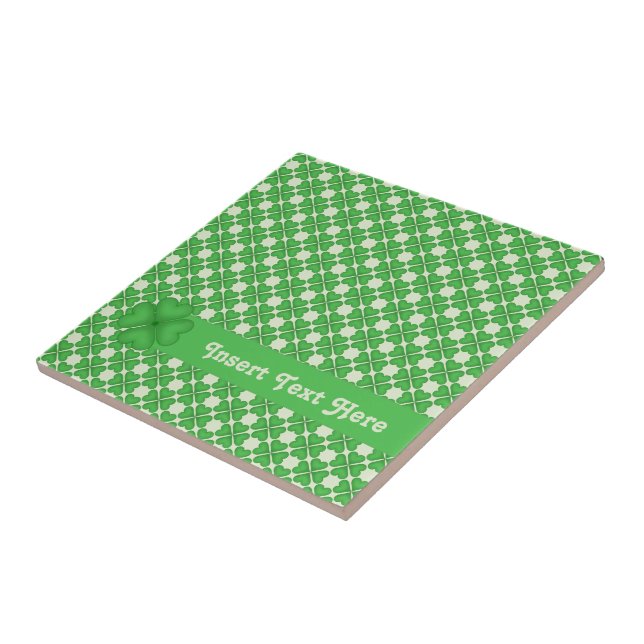 Four leaf Clover Hearts pattern Customizable Tile (Side)