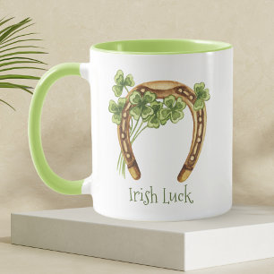 Four Leaf Clover Irish Coffee St Patricks Day Mug