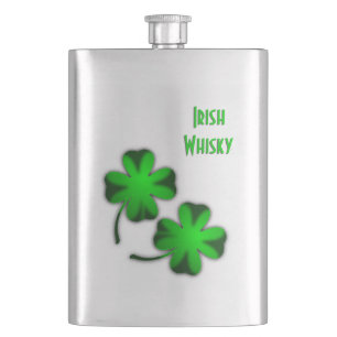 Four Leaf Clover Irish Whisky Hip Flask