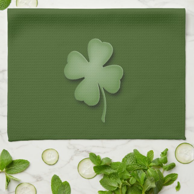 Four Leaf Clover Kitchen Towel (Folded)