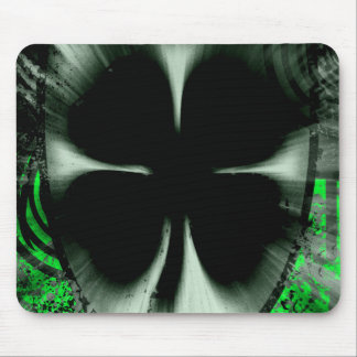 four leaf clover. light burst. mouse pad