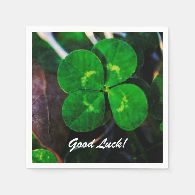 Four Leaf Clover Lucky Napkin (Front)