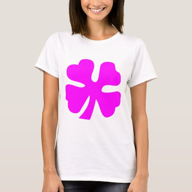 Four Leaf Clover - Magenta T-Shirt (Front)
