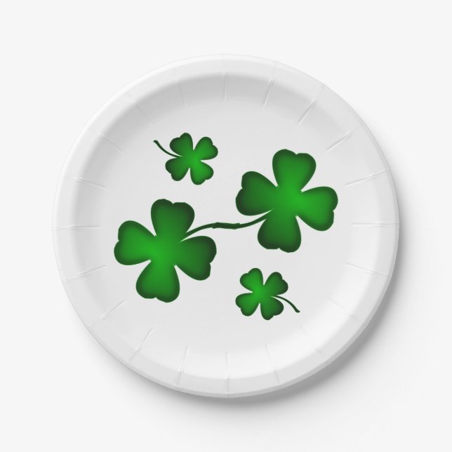 Four Leaf Clover Paper Plate (Front)