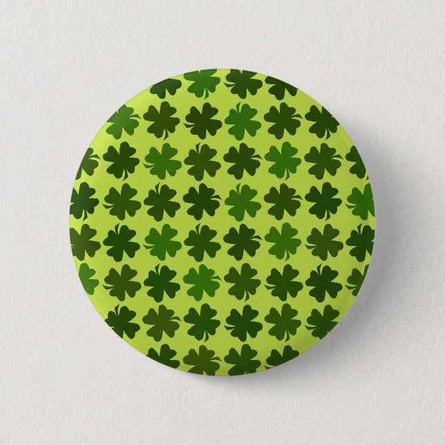 Four Leaf Clover Pattern 2 Inch Round Button (Front)