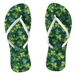 Four Leaf Clover Pattern Flip Flops