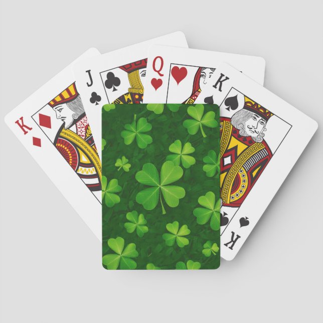 Four Leaf Clover Pattern Playing Cards (Back)