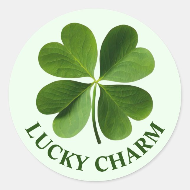 Four Leaf Clover Personalized Message Stickers (Front)
