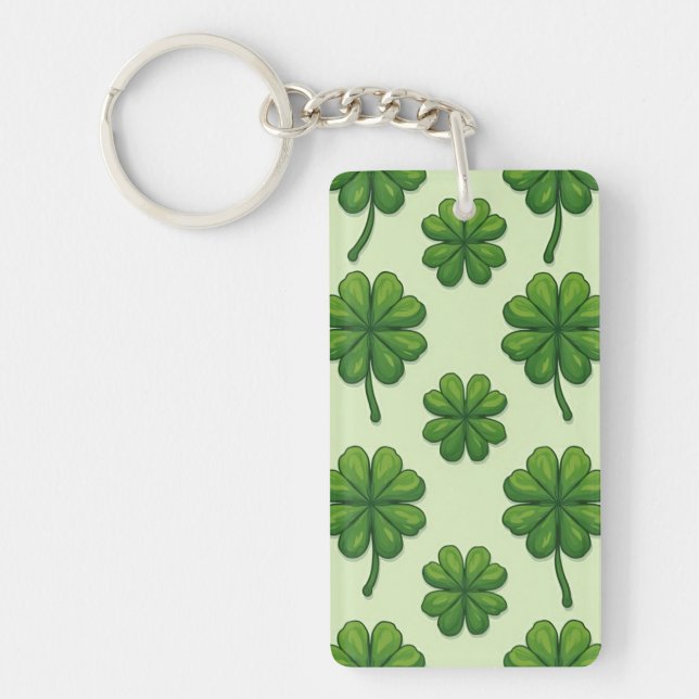 Four leaf clover plate keychain (Front)