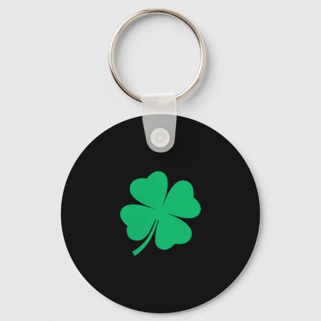 Four leaf clover pocket irish shamrock stpatricks keychain (Front)