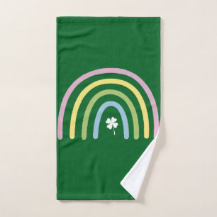 Four Leaf Clover Rainbow St Patrick's Day  Hand Towel