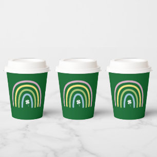 Four Leaf Clover Rainbow St Patrick's Day Paper Cups