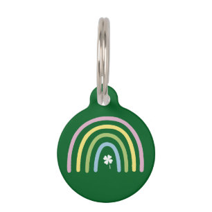 Four Leaf Clover Rainbow St Patrick's Day  Pet Tag
