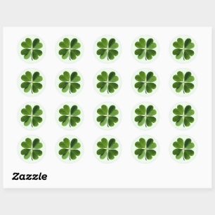 Four Leaf Clover Round Stickers