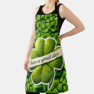 Four leaf clover Saint Patrick Apron