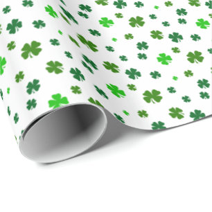 Four Leaf Clover Shamrock Irish Wrapping Paper