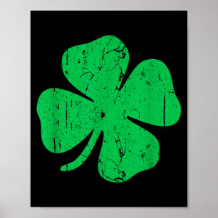 Four Leaf Clover Shirt Men Women Kids St Patricks Poster