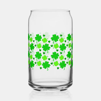 Four Leaf Clover St. Patrick's Day Can Glass