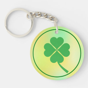 Four Leaf Clover St. Patrick's Day Design-87906 Keychain