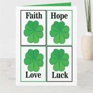 Four Leaf Clover St Patricks Day Four Leaf Clover Card