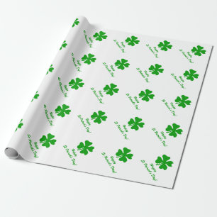 Four leaf clover   St Patricks Day wrapping paper