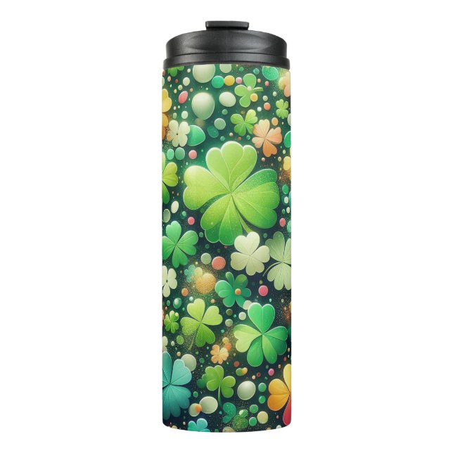 Four Leaf Clover Thermal Tumbler (Front)