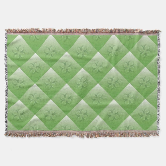 Four Leaf Clover Throw Blanket (Front)