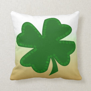 Four Leaf Clover Throw Pillow