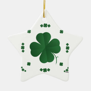 Four Leaf Clovers Ceramic Ornament