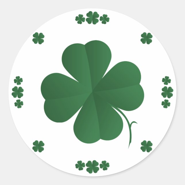 Four Leaf Clovers Classic Round Sticker (Front)