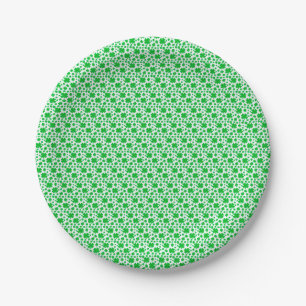 Four-leaf clovers paper plate